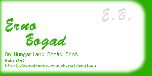erno bogad business card
